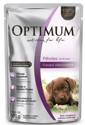 Ração Úmida Optimum Sachê Cães Filhotes Frango 100g