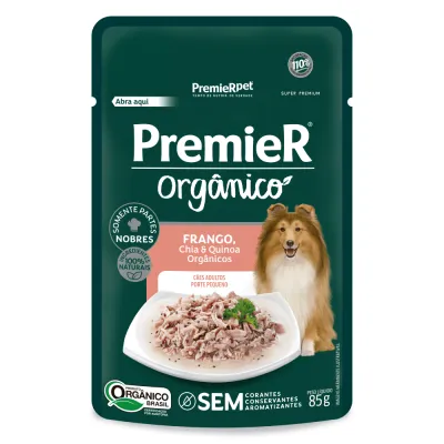Ração Úmida Premier Orgânico Para Cães Adultos Porte Pequeno Frango 85g