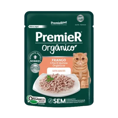 Ração Úmida Premier Orgânico Para Gatos Adultos Frango 70g