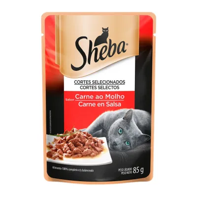 Raço Mida Sheba Sach Gatos Adultos Carne Ao Molho - 85g