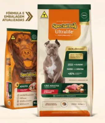 Ração Special Dog Gold Performance Adultos Sabor Carne & Frango 20kg