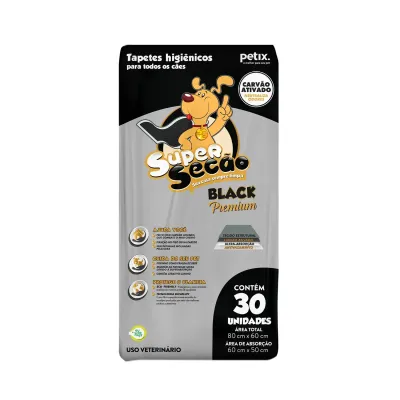 Tapete Higiênico Super Seção Black Com 30