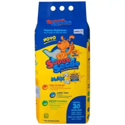 Tapete Higiênico Super Seção Max com 30 Unidades