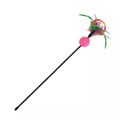 Brinquedo Vara Com Penas Coloridas Para Gatos Napi