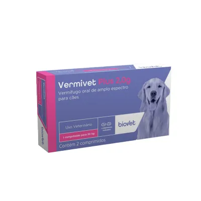 Vermífugo Vermivet Plus Biovet 2 Comprimidos