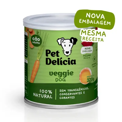 Ração Úmida Natural Pet Delícia Veggie Dog Com Ovos Para Cães Adultos 320 G
