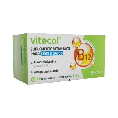 Suplemento Vitamínico Para Cães E Gatos Vitecol 30 Comprimidos