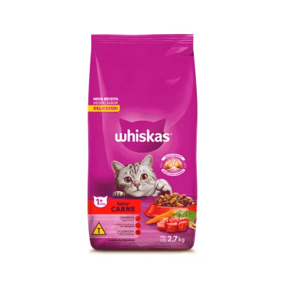 Ração Whiskas Gatos Adultos Carne 2.7kg