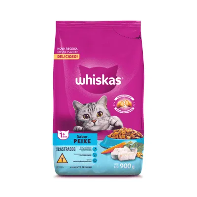 Ração Gatos Whiskas 900g Castrados