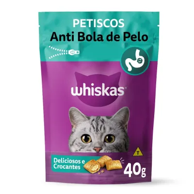 Petisco Whiskas Temptations Anti Bola De Pelo Gatos Adultos 40 G
