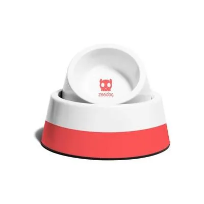 Zee.Dog Dog & Cat Bowl, Coral, Small