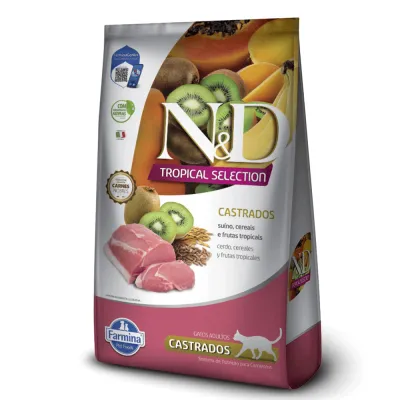 Ração N&D Tropical Selection Gatos Castrados Suíno 400g
