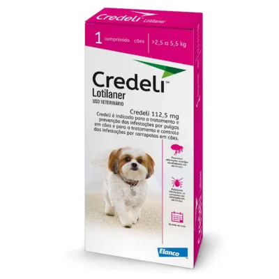 Antipulgas Credeli 112,5mg Cães 2,5 A 5,5kg  1 Comprimido