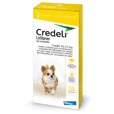 Antipulgas Credeli 56,25mg Cães 1,3 A 2,5kg 1 Comprimido