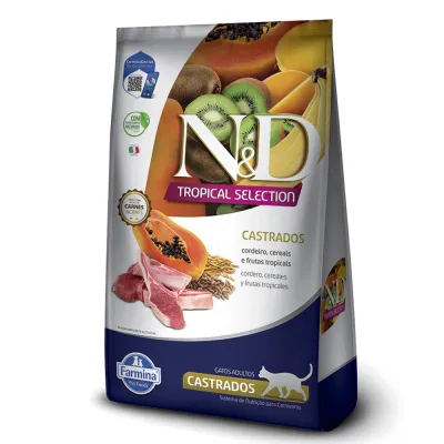 Ração N&D Tropical Selection Gatos Castrados Cordeiro 400g