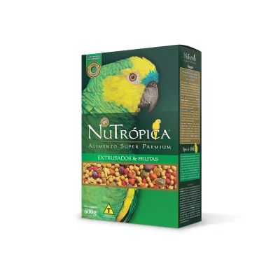 Ração Nutrópica Para Papagaio Sabor Frutas 600 G