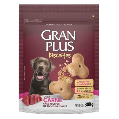 Biscoito Gran Plus Cães Adultos Carne 300 G