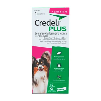 Antipulgas Credeli Plus Cães 112,5mg  2,8 A 5,5kg 1 Comprimido