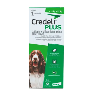 Antipulgas Credeli Plus 450mg Cães 11 A 22kg 1 Comprimido