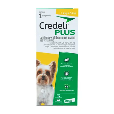 Antipulgas Credeli Plus Cães 56,25 1,4 A 2,8kg  1 Comprimido