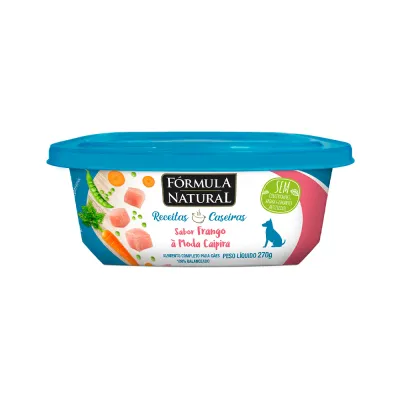 Ração Úmida Fórmula Natural Receitas Caseiras Para Cães Adultos Sabor Frango À Moda Caipira 270g