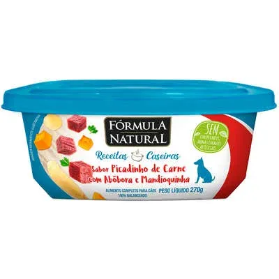 Ração Úmida Fórmula Natural Receitas Caseiras Picadinho De Carne Com Abóbora E Mandioquinha Para Cães 270g