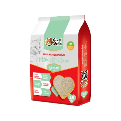 Areia Higiênica Great Pets Bio Grossa 3,8kg