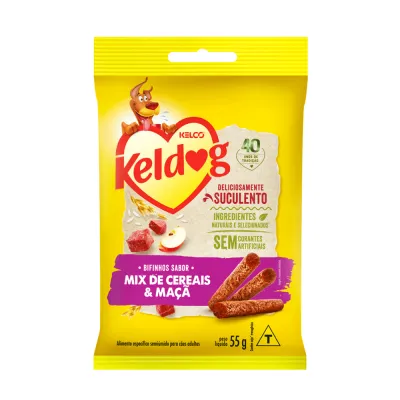 Petisco Keldog Bifinho Mix De Cereais E Maçã 55g