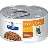 Hill'S Prescription Diet C/D Multicare Feline Urinary Care Chicken & Vegetable Stew Canned Cat Food - 2.9 Oz, Case Of 24