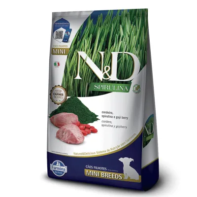 Ração N&D Spirulina Cães Puppy Mini Cordeiro 2kg