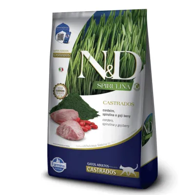 Ração N&D Spirulina Gatos Adultos Castrados Cordeiro 1.5kg
