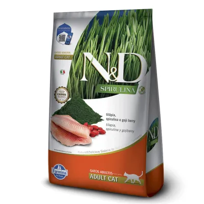 Ração N&D Spirulina Gatos Adultos Tilápia 1.5kg