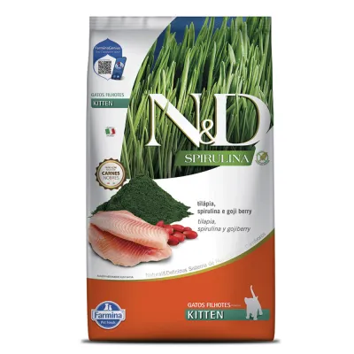 Ração N&D Spirulina Gatos Filhotes Tilápia 1.5kg
