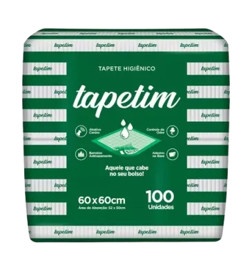 Tapete Higiênico Tapetim 60x60cm 100 Unidades