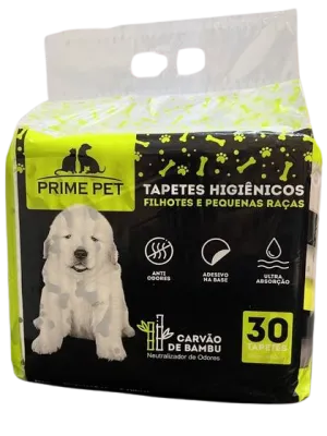 Tapete Higiênico Prime Carbono 60x60cm 30 Unidades