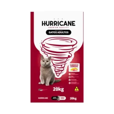 Ração Hurricane Para Gatos Adultos Sabor Carne E Cereais 20kg
