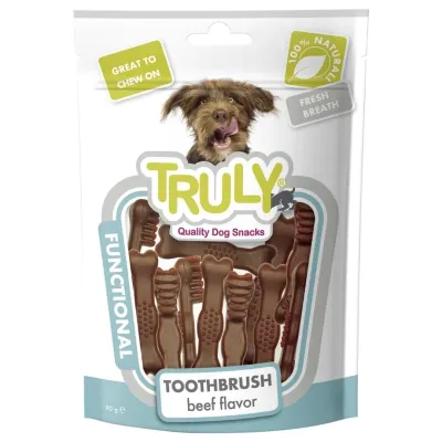 Petisco Para Cachorro Truly Functional Escova De Dente Sabor Bife 90 G