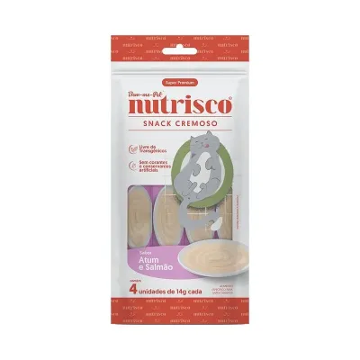 Petisco Para Gatos Snack Cremoso Nutrisco Sabor Atum E Salmão 56 G
