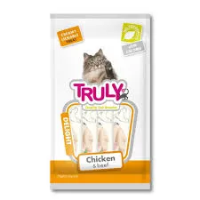 Petisco Para Gato Truly Creamy Frango E Bife 14gx5 70g