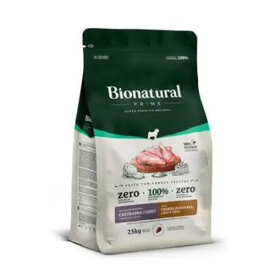 Ração Bionatural Prime Light Para Cães Castrados 2,5 Kg
