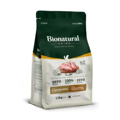 Ração Bionatural Prime Para Gatos Adultos Castrados Sabor Frango 1,5kg