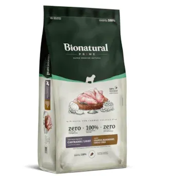 Bionatural Prime Cães Raças Pequenas Light/Castrados Frango 10,1kg
