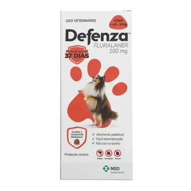 Defenza Antiparasitário Para Cães De 4,5 A 10kg Com 1 Comprimido Mastigável