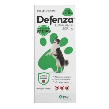 Defenza Antiparasitário Para Cães De 10 A 20kg Com 1 Comprimido Mastigável