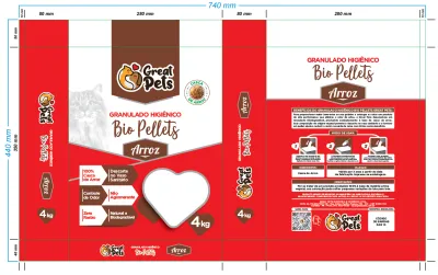 Areia Higiênica Granulado Higiênico Bio Pellets 4kg
