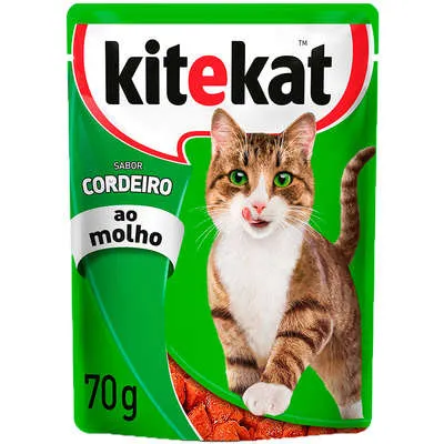 Ração Úmida Kitekat Sachê Cordeiro Ao Molho Para Gatos Adultos 70gr