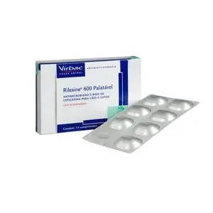 Antibiotico Rilexine Cães e Gatos 600mg Virbac com 14 Comprimidos