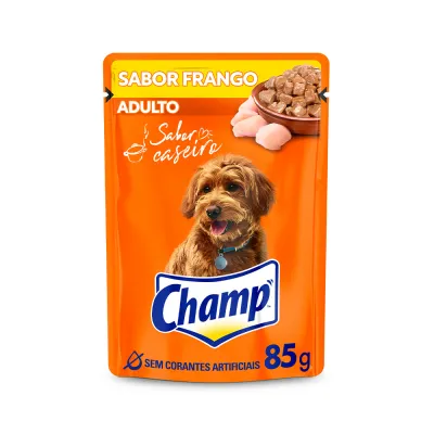 Ração Úmida Champ Para Cães Adultos Sabor Caseiro Frango 85 G