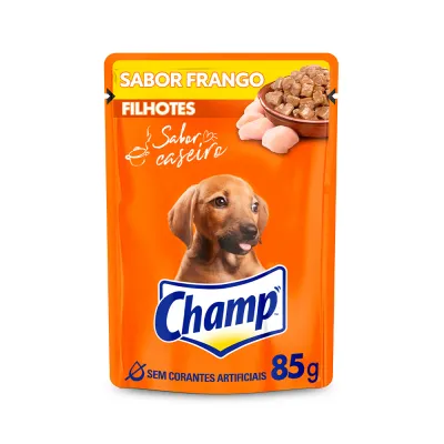 Ração Úmida Champ Para Cães Filhotes Sabor Caseiro Frango 85 G
