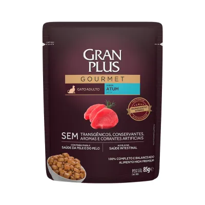 Gran Plus Sachê Gourmet Gatos Adulto Atum 85g